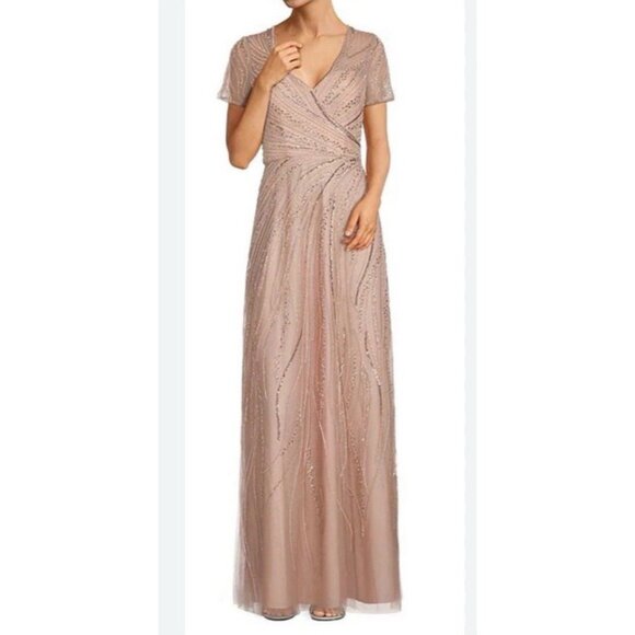 Xscape Blush 12 Blush Sequin Mother o Bride Formal Wedding Party Cruise NEW $379 - Picture 2 of 16